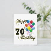 Happy 70th Birthday Gifts en Birthday Apparel Briefkaart (Staand voorkant)