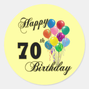 Happy 70th Birthday Gifts en Birthday Apparel Ronde Sticker
