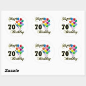 Happy 70th Birthday Gifts en Birthday Apparel Ronde Sticker (Vel)