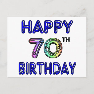 Happy 70th Birthday Gifts in ballonlettertype Briefkaart