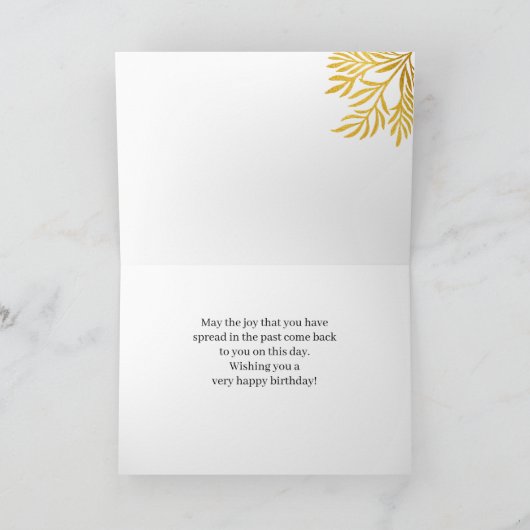 Happy 70th Birthday Gold Foliage 3 Foto Kaart (Binnen)