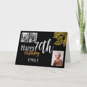 Happy 70th Birthday Gold Foliage 3 Foto Kaart (Voorkant)