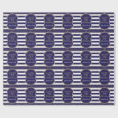 Happy 70th Birthday Gold Glitter en Navy Blue Cadeaupapier (Vlak)