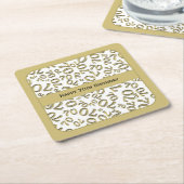 "Happy 70th Birthday" Goud/Wit Getal Patroon Kartonnen Onderzetters (Schuin)