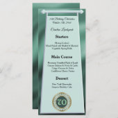 Happy 70th Birthday Green Glitter Folie Menu (Voorkant / Achterkant)