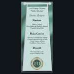 Happy 70th Birthday Green Glitter Folie Menu<br><div class="desc">Een stijlvol menu met een groen en folie en een uniek verjaardagsnummer in glitter en gold.</div>