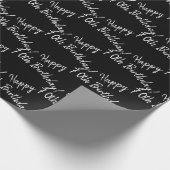 Happy 70th Birthday in zwart Cadeaupapier (Hoek)