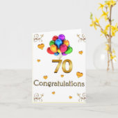 Happy 70th Birthday Kaart (Gele Bloem)