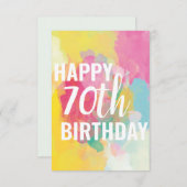 Happy 70th Birthday Kaart ("Gradients Waterverf") (Voorkant / Achterkant)