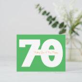 Happy 70th Birthday Milestone Briefkaarten - in he (Staand voorkant)
