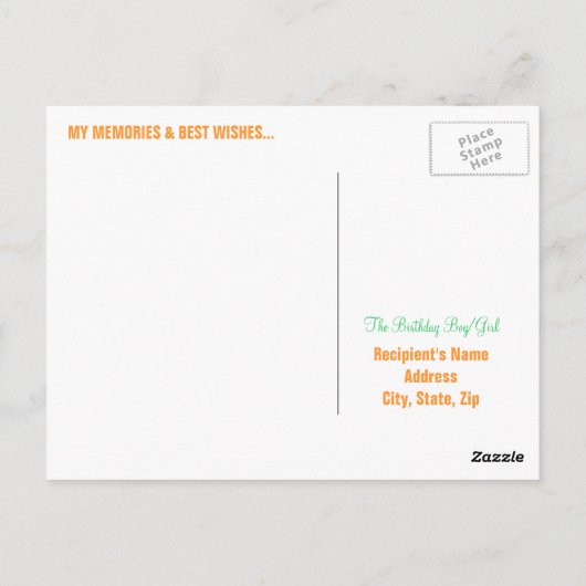 Happy 70th Birthday Milestone Briefkaarten - in he (Achterkant)