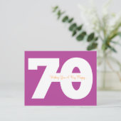 Happy 70th Birthday Milestone Briefkaarten - Magen (Staand voorkant)