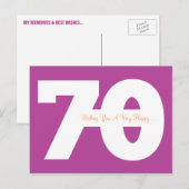 Happy 70th Birthday Milestone Briefkaarten - Magen (Voorkant / Achterkant)