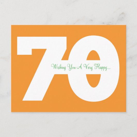 Happy 70th Birthday Milestone Briefkaarten - Sinaa (Voorkant)