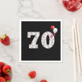 Happy 70th Birthday on Black Napkins Servet (Insitu)