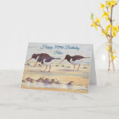 Happy 70th Birthday Oystercatcher Bird Animal Kaar Kaart (Gele Bloem)