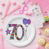 Happy 70th Birthday Paper-Borden Papieren Bordje (Feest)