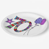 Happy 70th Birthday Paper-Borden Papieren Bordje (Gekanteld)