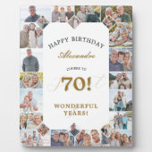 Happy 70th Birthday Personalized Photo Collage Fotoplaat (Voorkant)