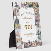 Happy 70th Birthday Personalized Photo Collage Fotoplaat (Zijkant)