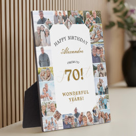 Happy 70th Birthday Personalized Photo Collage Fotoplaat
