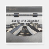 Happy 70th Birthday Retro-typemachine Servet (Voorkant)