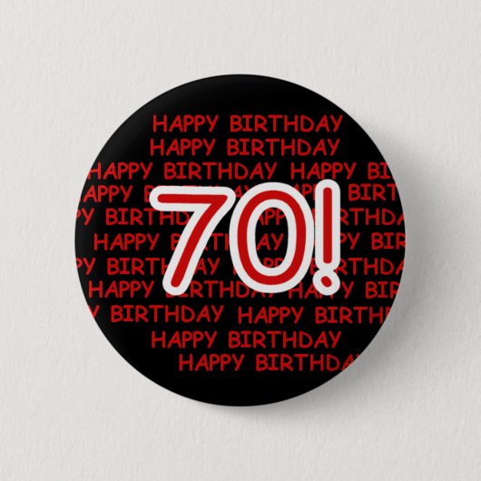 Happy 70th Birthday Ronde Button 5,7 Cm (Voorkant)
