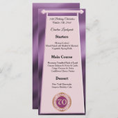 Happy 70th Birthday Roos Gouden Glitter Folie Menu (Voorkant / Achterkant)