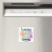 Happy 70th Birthday (roze) Magneet (Insitu (Vaatwasser))