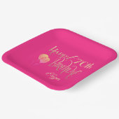 Happy 70th Birthday  Script Gold Pink Papieren Bordje (Gebogen)