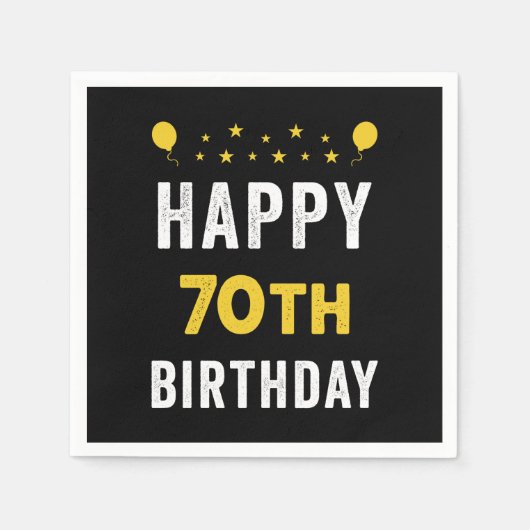 Happy 70th Birthday Septuagenarian Celebration Servet (Voorkant)