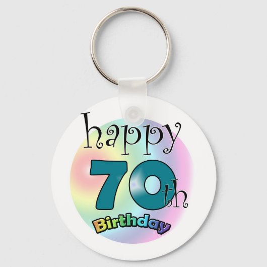 Happy 70th Birthday Sleutelhanger (Voorkant)