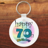 Happy 70th Birthday Sleutelhanger (Voorkant)