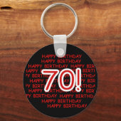 Happy 70th Birthday Sleutelhanger (Voorkant)