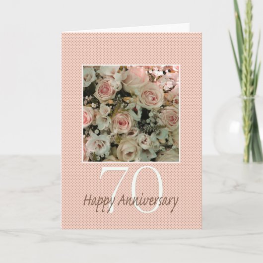 Happy 70th Jubileum rozen Kaart (Voorkant)