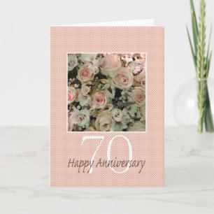 Happy 70th Jubileum rozen Kaart