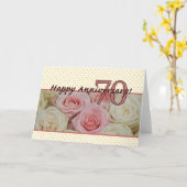 Happy 70th Jubileum rozen Kaart (Gele Bloem)