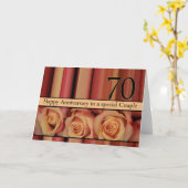 Happy 70th Jubileum rozen Kaart (Gele Bloem)