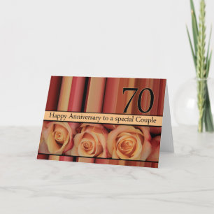 Happy 70th Jubileum rozen Kaart