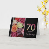 Happy 70th Jubileum rozen Kaart (Gele Bloem)