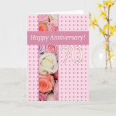 Happy 70th Jubileum rozen Kaart (Gele Bloem)