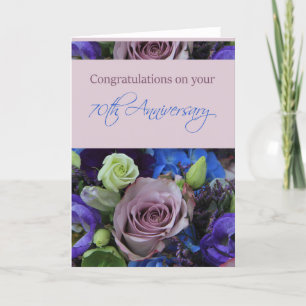 Happy 70th Jubileum rozen Kaart