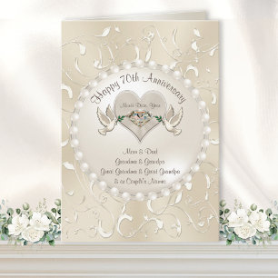 Happy 70th Wedding Jubileum Kaarten voor Ouders