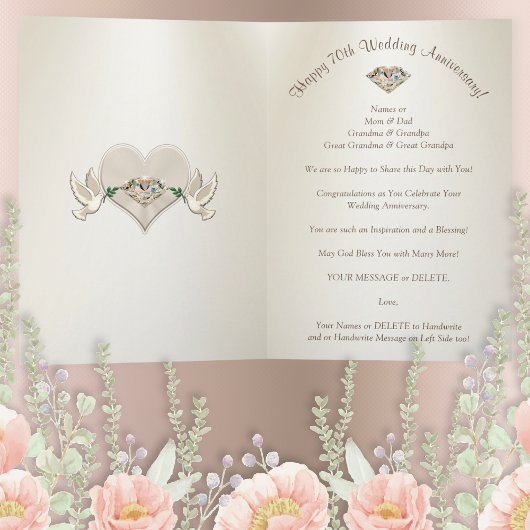 Happy 70th Wedding Jubileum Kaarten voor Ouders