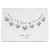 Happy 70th Wedding Jubileum Platinum harten Groot Cadeauzakje (Voorkant)
