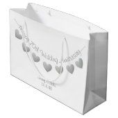 Happy 70th Wedding Jubileum Platinum harten Groot Cadeauzakje (Achterkant Gekanteld)