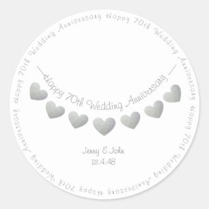 Happy 70th Wedding Jubileum Platinum stickers