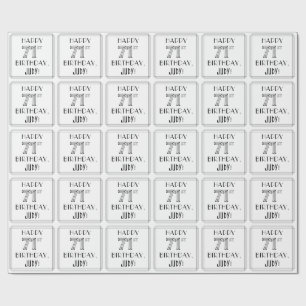 HAPPY 71ST BIRTHDAY; Art Deco Style; aangepaste na Cadeaupapier