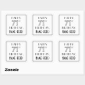 HAPPY 71ST BIRTHDAY, Art Deco Style, aangepaste na Vierkante Sticker (Vel)