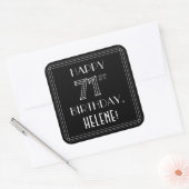 HAPPY 71ST BIRTHDAY; Art Deco Style; aangepaste na Vierkante Sticker (Envelop)
